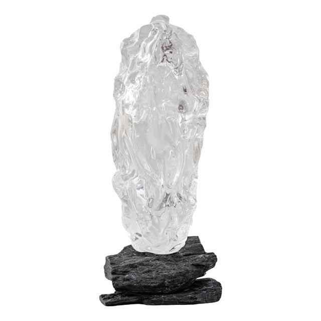 Arctic Circle Series Sculpture #3 in Glass and Stone by Szkło Studio For Sale