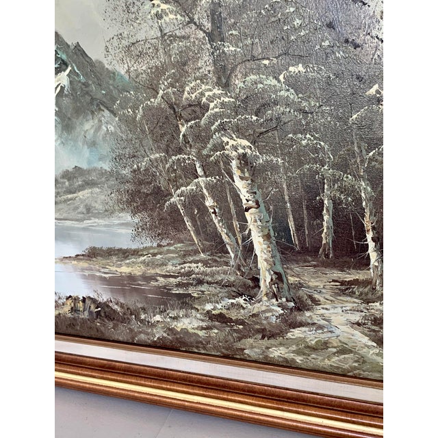 Wood Large Framed R. Hamilton Landscape Painting For Sale - Image 7 of 10