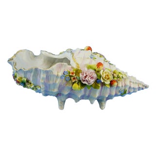 Antique Shell-Shaped Porcelain Centrepiece from C.G Schierholz & Sohn Manufactory of Plaue, Germany, 1800s For Sale