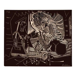 1972 Pablo Picasso 'Luncheon on the Grass' Cubism Brown,White Usa Lithograph For Sale