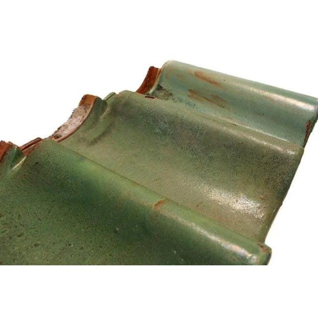 Ceramic Terracotta Roof or Decorative Border Tile Green For Sale - Image 7 of 9