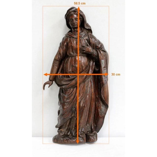 Oak Statue of a Saint, 19th Century For Sale - Image 17 of 18
