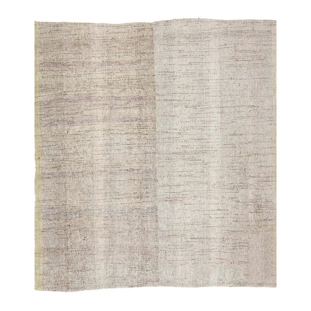 Textile Vintage Light Gray Modern Kilim Rug For Sale - Image 7 of 7