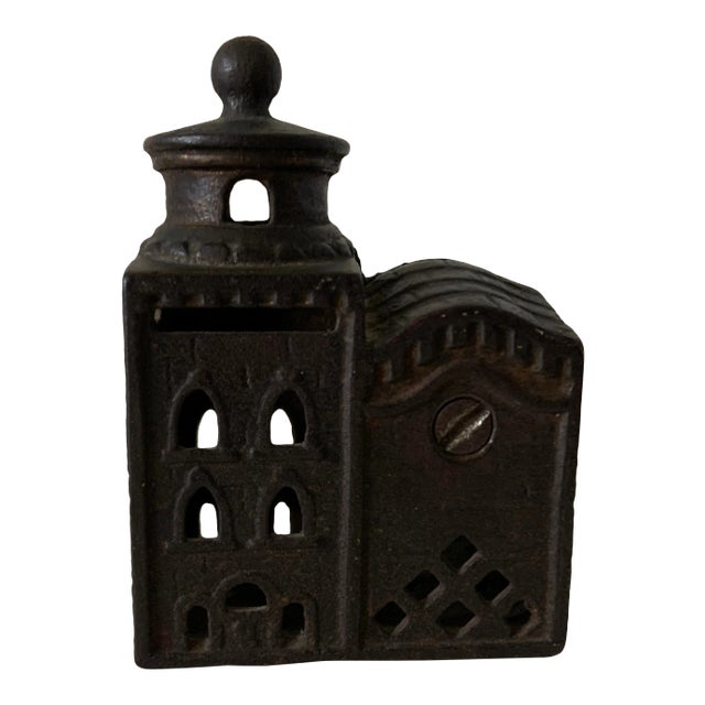 Antique Cast Iron Castle Still Bank For Sale