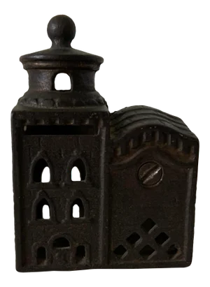Antique Cast Iron Castle Still Bank