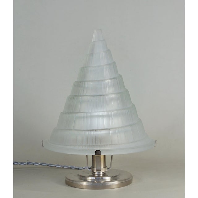 Marius-Ernest Sabino French Art Deco Table Lamp by Marius Sabino 1930s France For Sale - Image 4 of 11