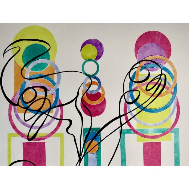 This artwork titled "Circus Series C" c.1990, is an original monoprint on Wove paper by noted American artist Ruth Leaf,...