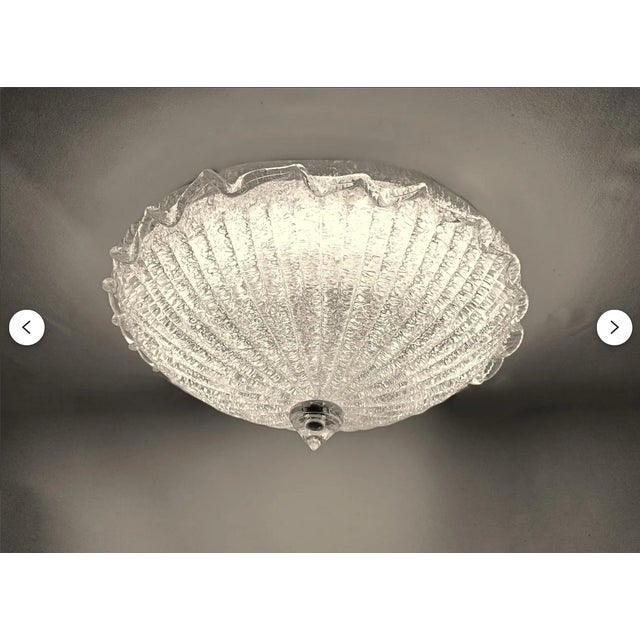 Large Mid-Century Modern Hollywood Regency Ceiling Light in Murano Glass from Barovier & Toso, 1980s For Sale - Image 10 of 14