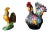 Portuguese Vintage Rooster and a Chicken Figurines - a Pair For Sale