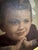 Burgundy Mid-Century Portrait of a Young Girl in Ornate Gilt Frame Mid Size For Sale - Image 8 of 8