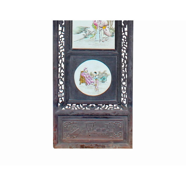 Vintage Rustic People Scenery Porcelain Painting Wall Panel For Sale In San Francisco - Image 6 of 9