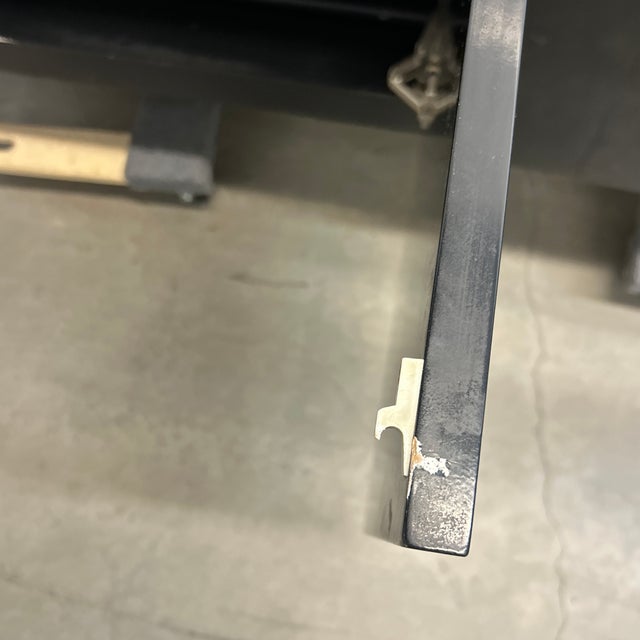 Vintage Black Lacquer Waterfall Credenza in the Style of Karl Springer For Sale - Image 9 of 12