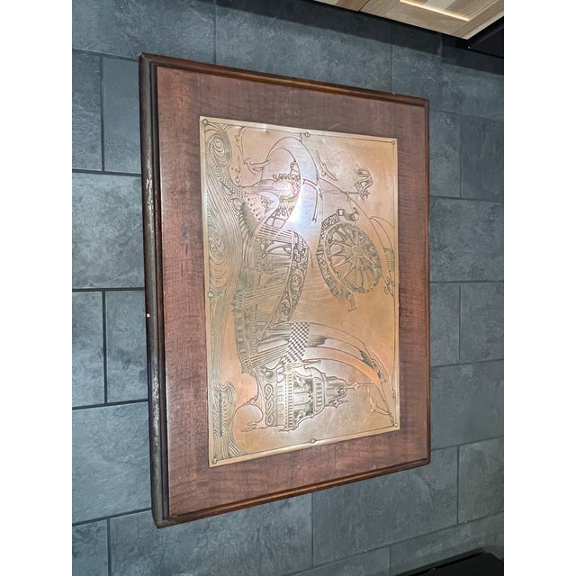 Mid 20th Century Willem Dieperink Langeris Arts & Crafts Copper Panel Relief Table For Sale - Image 14 of 16