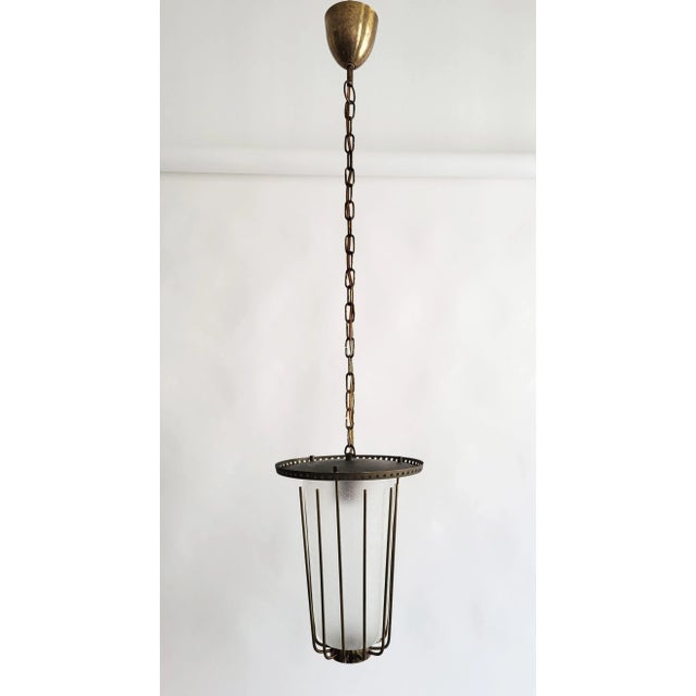 Mid-Century Modern Brass and Glass Lantern, Austria, 1950s For Sale - Image 15 of 15