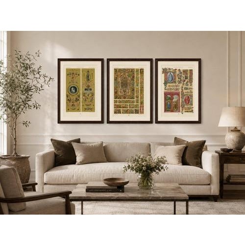 Paper Racinet, Renaissance Religious Ornament, 1873, Lithograph, Set of 3 For Sale - Image 7 of 11