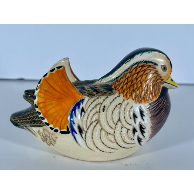 Early 20th Century Early 20th Century Kutani Satsuma Mandarin Duck Figurine by Ito Tozan, Rare For Sale - Image 5 of 10