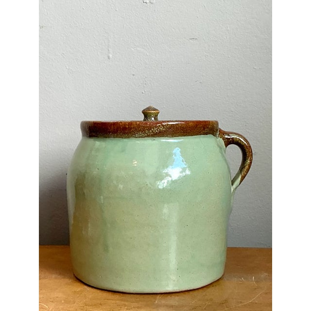 Vintage Maine Handcrafted Ceramic Storage Jar For Sale In West Palm - Image 6 of 12
