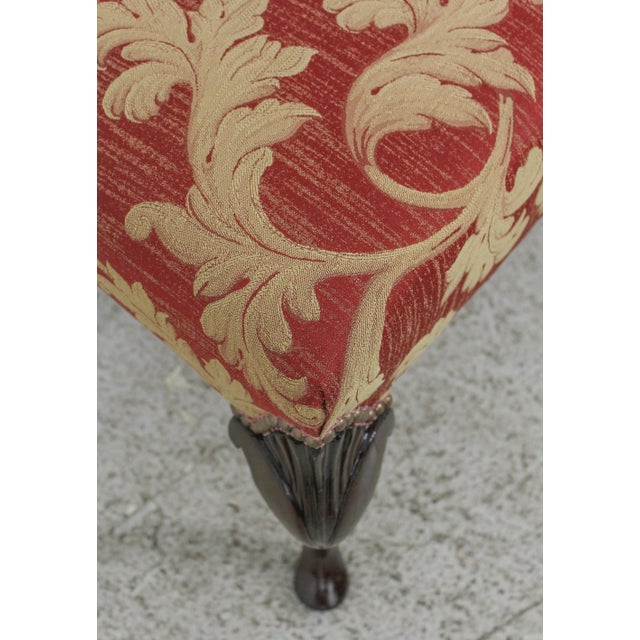 Textile Pair Damask Newly Upholstered Oversized Ottomans For Sale - Image 7 of 13