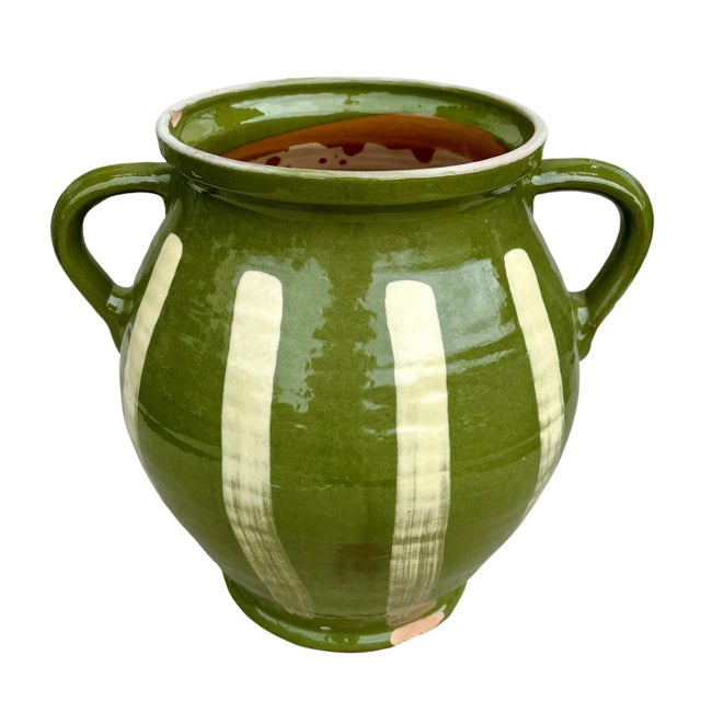 Green Late 20th Century Green Glazed Earthenware Vessel For Sale - Image 8 of 8