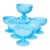 1930s French Portieux Vallerysthal Blue Opaline Champagne Coupes- Set of 7, Euc For Sale