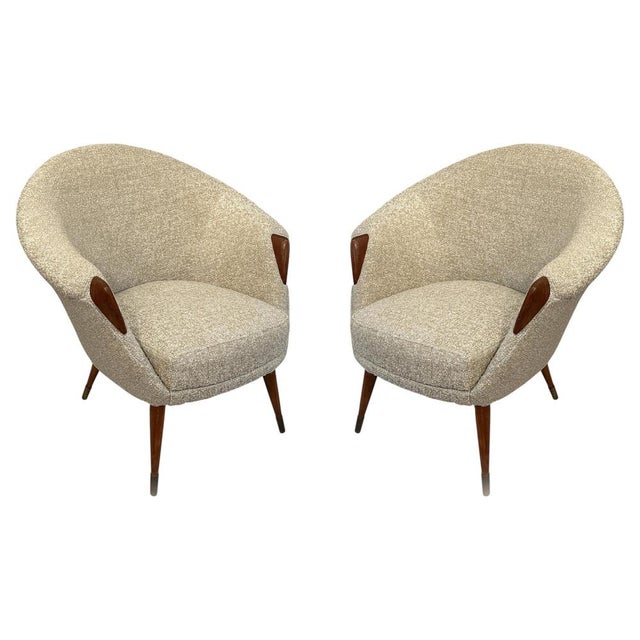 Danish Lounge Chairs in Bouclé and Wood by Nanna Ditzel, 1950s, Set of 2 For Sale - Image 12 of 12