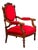 Antique Mahogany Armchair in Red, 1800s For Sale