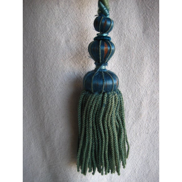 Mid 19th Century Napoleon III Bleu Silk Valence For Sale - Image 13 of 14