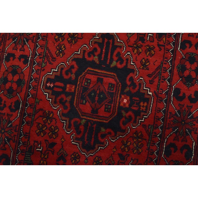 Textile Turkmen Runner 2’6” X 9’5” Red Wool Tribal Hand-Knotted Oriental Rug For Sale - Image 7 of 12