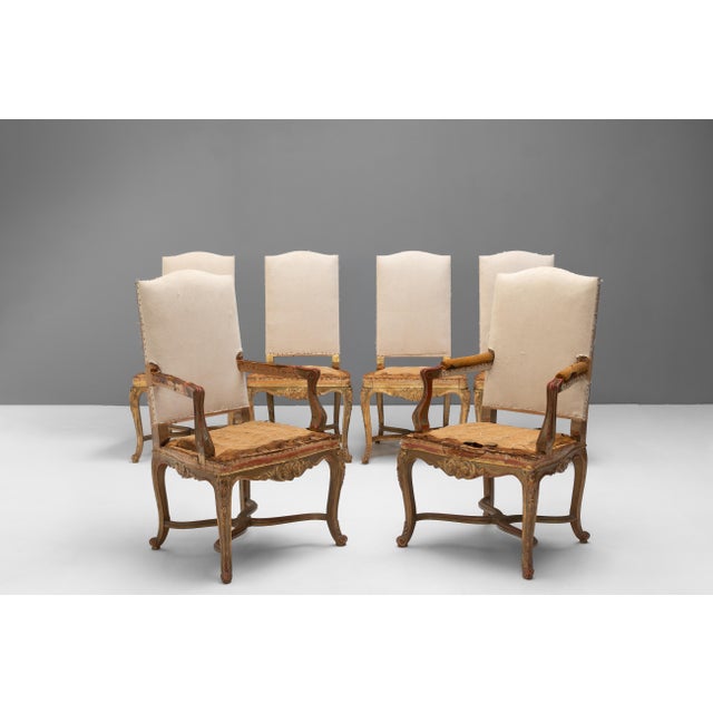 Vintage Gilded French Dining Chairs, 1930, Set of 6 For Sale - Image 15 of 15