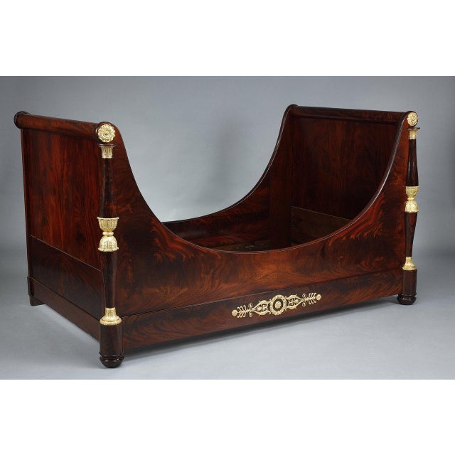 Large Empire Mahogany Boat Bed, 1800s For Sale - Image 4 of 15