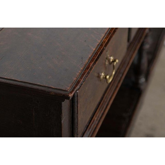 Large English Oak Potboard Dresser Base, 1780s For Sale - Image 13 of 16