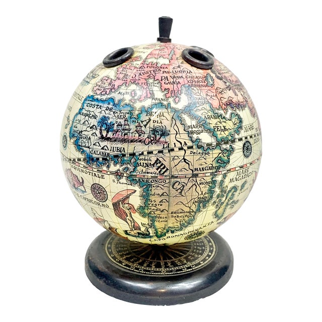 Vintage Old World Globe Pen and Pencil Holder For Sale