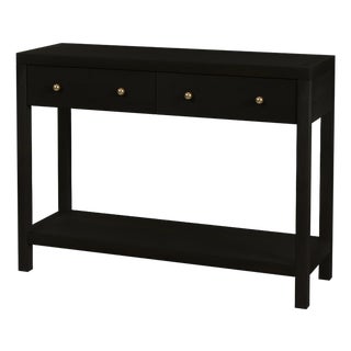 Nora 40 in. W Rectangular Wood 2 Drawer Console Table with Lower Open Shelf, Antique Coffee For Sale