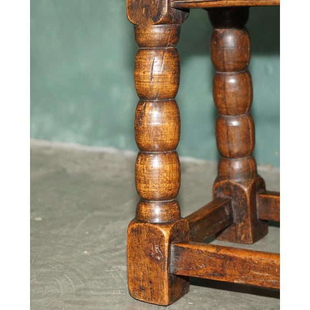 English Oak Bobbin Turned Joint Stool, 1700s For Sale - Image 9 of 18