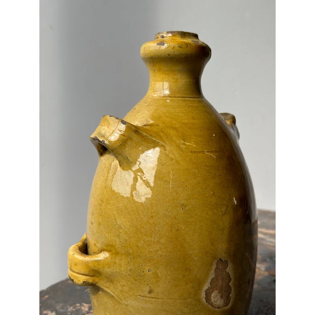 Mid 19th Century Antique French Conscience Yellow Glazed Pottery Vessel, Circa Mid 19th Century For Sale - Image 5 of 12