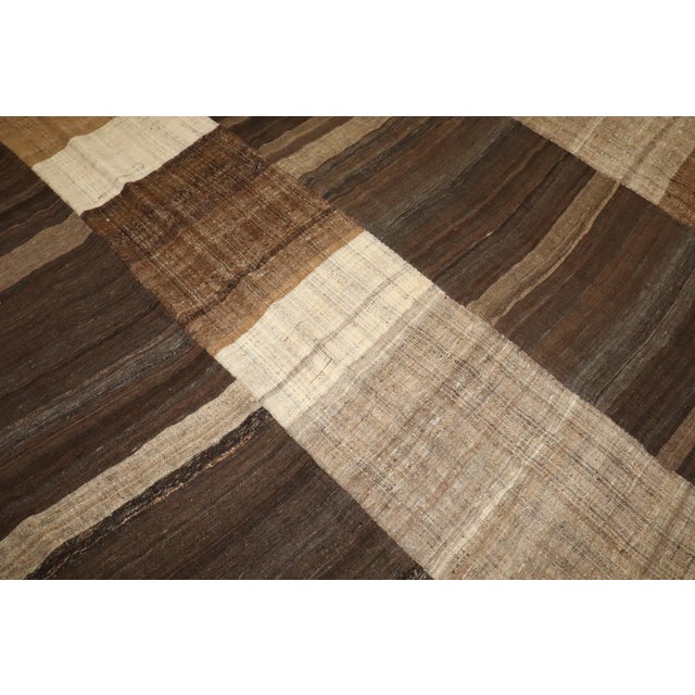 Textile Late 20th Century Zabihi Collection Oversize Square Persian Kilim - 11'10" x 13' For Sale - Image 7 of 10