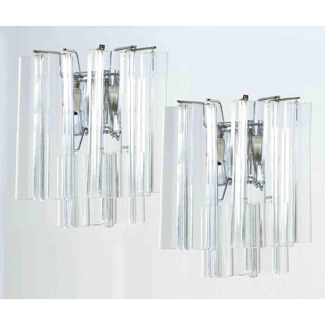 Vintage Murano Glass and Chromed Metal Wall Sconces, Italy, 1960s, Set of 2 For Sale - Image 10 of 11