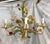 Metal Vintage Tole 6-Light Chandelier With Flower Motif and Honest Patina For Sale - Image 7 of 18