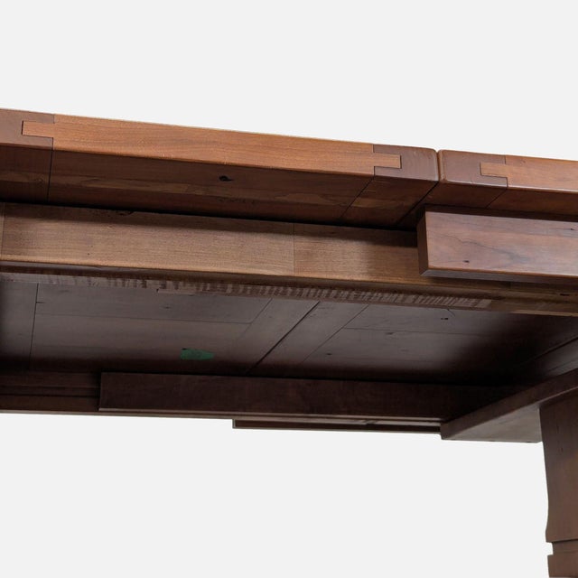 Amish Tables Cherry Trestle Dining Table With Self-Storing Leaves For Sale - Image 10 of 11