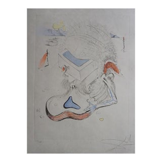 1960s Dali Poems Secrets the Beach at Sete Hand Signed Numbered Etching Surreal Art For Sale