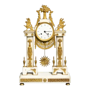 Bronze and Marble Mantel Clock