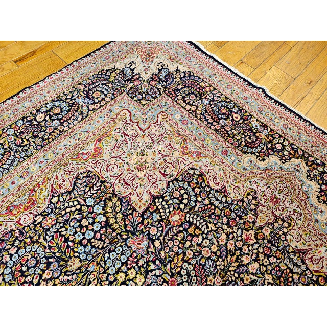 Antique Oversize Kerman Lavar Rug, Wool on Cotton, Floral Design, 1920s For Sale - Image 15 of 17