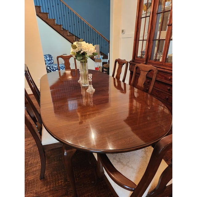 Vintage Harden Furniture Extension Dining Table and Chairs and Pads For Sale In Dallas - Image 6 of 18