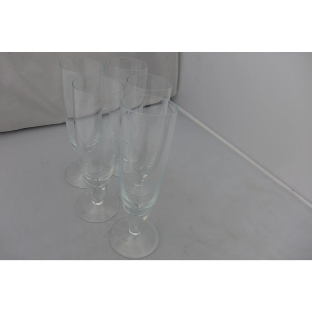 Modern Clear Glass Mimosa Glasses - Set of 5 For Sale - Image 3 of 6
