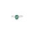 Natural Emerald and Diamond Engagement Ring in 925 Silver - Size 7.5 For Sale - Image 9 of 11