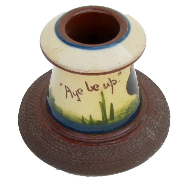 Farmhouse 1920s English Golf Arts & Crafts Pottery Match Striker For Sale - Image 3 of 5