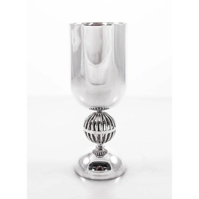 Sterling Modern 'Kiddush' Goblet For Sale - Image 4 of 7