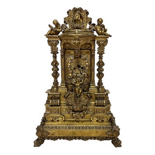 French Gilt Bronze Clock, 1820-1850 For Sale