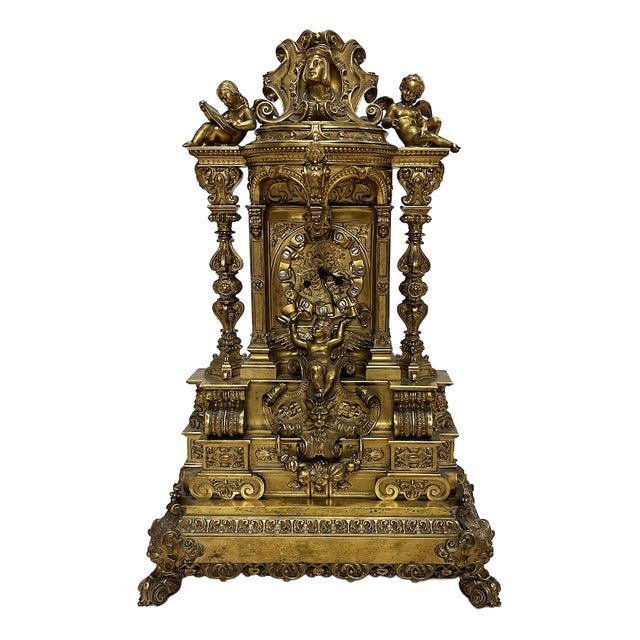 French Gilt Bronze Clock, 1820-1850 For Sale