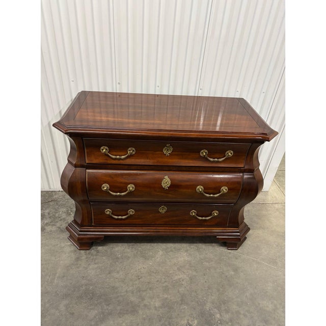 Traditional Cherry Italian Provincial Bombe Bachelor Chest by Century Cardella Collection For Sale - Image 3 of 12